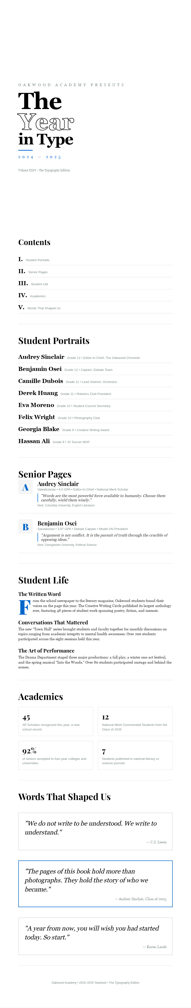 Typography Art Yearbook